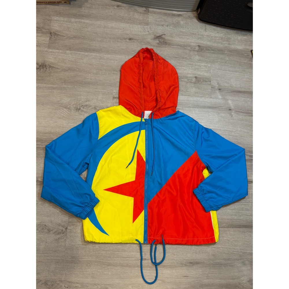 Disney‎ Pixar Windbreaker Color Block Full Zip Hooded Jacket Medium